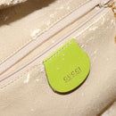 GUCCI Bamboo Hand Bag Enamel 2way Green Gold 000 2040 0323 Auth 160576-19