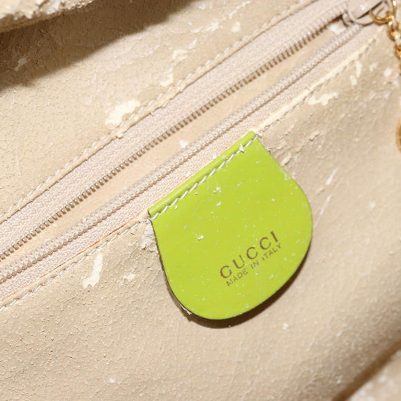 GUCCI Bamboo Hand Bag Enamel 2way Green Gold 000 2040 0323 Auth 160576