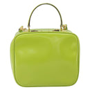 GUCCI Bamboo Hand Bag Enamel 2way Green Gold 000 2040 0323 Auth 160576-13