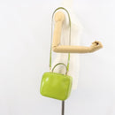 GUCCI Bamboo Hand Bag Enamel 2way Green Gold 000 2040 0323 Auth 160576-23