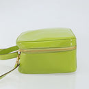 GUCCI Bamboo Hand Bag Enamel 2way Green Gold 000 2040 0323 Auth 160576-4