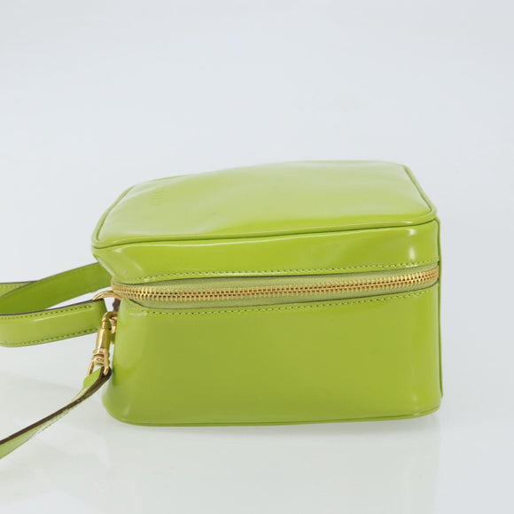 GUCCI Bamboo Hand Bag Enamel 2way Green Gold 000 2040 0323 Auth 160576