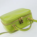 GUCCI Bamboo Hand Bag Enamel 2way Green Gold 000 2040 0323 Auth 160576-6