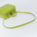 GUCCI Bamboo Hand Bag Enamel 2way Green Gold 000 2040 0323 Auth 160576-8