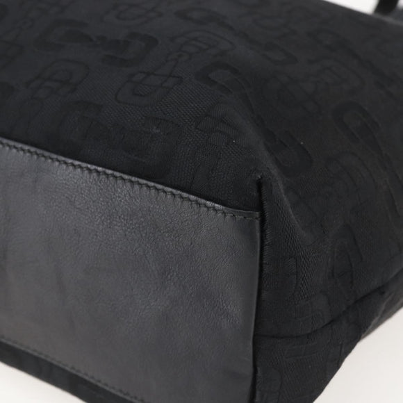 GUCCI Tote Bag Canvas Outlet Black Gold 238696 Auth 160577