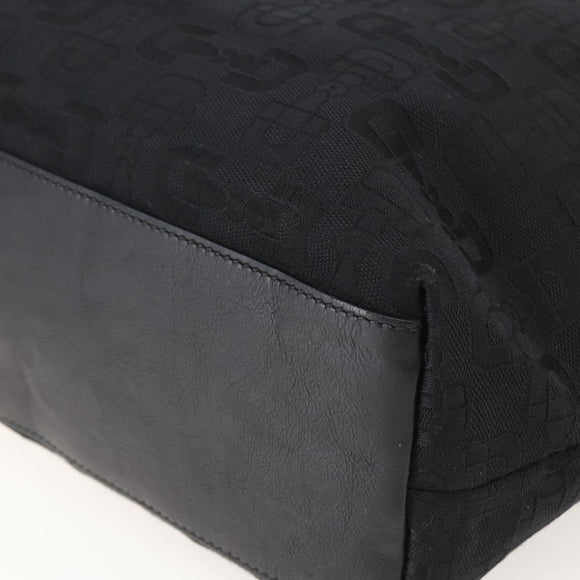 GUCCI Tote Bag Canvas Outlet Black Gold 238696 Auth 160577