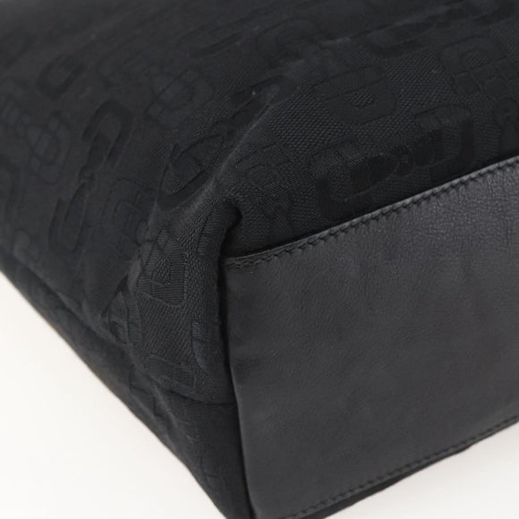 GUCCI Tote Bag Canvas Outlet Black Gold 238696 Auth 160577