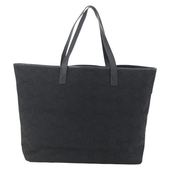 GUCCI Tote Bag Canvas Outlet Black Gold 238696 Auth 160577