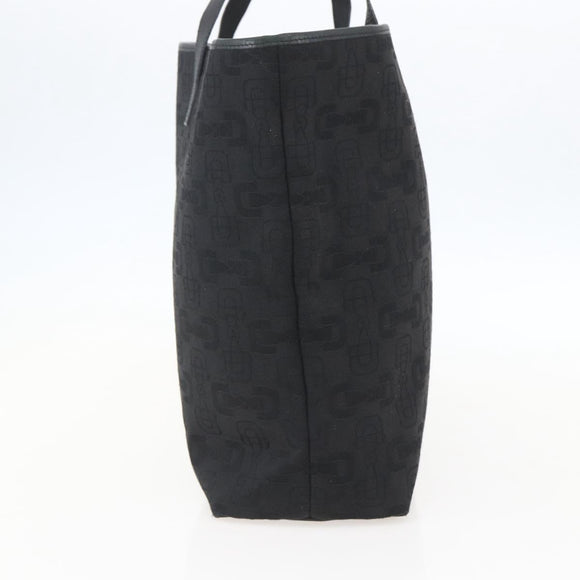 GUCCI Tote Bag Canvas Outlet Black Gold 238696 Auth 160577