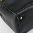 GUCCI Bamboo Hand Bag Leather 2way Black Gold 000 2122 0316 Auth 160580-13