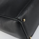 GUCCI Bamboo Hand Bag Leather 2way Black Gold 000 2122 0316 Auth 160580-15