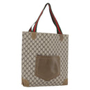 GUCCI GG Supreme Web Sherry Line Tote Bag PVC Beige Red Auth 160581-1
