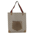 GUCCI GG Supreme Web Sherry Line Tote Bag PVC Beige Red Auth 160581-2