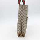 GUCCI GG Supreme Web Sherry Line Tote Bag PVC Beige Red Auth 160581-4