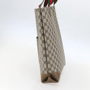 GUCCI GG Supreme Web Sherry Line Tote Bag PVC Beige Red Auth 160581-5