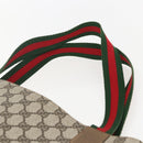 GUCCI GG Supreme Web Sherry Line Tote Bag PVC Beige Red Auth 160581-8