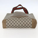 GUCCI GG Supreme Web Sherry Line Tote Bag PVC Beige Red Auth 160581-9