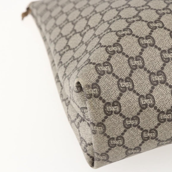 GUCCI GG Plus Supreme Web Sherry Line Tote Bag PVC Beige Gold Auth 160582