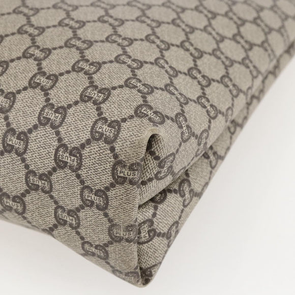 GUCCI GG Plus Supreme Web Sherry Line Tote Bag PVC Beige Gold Auth 160582