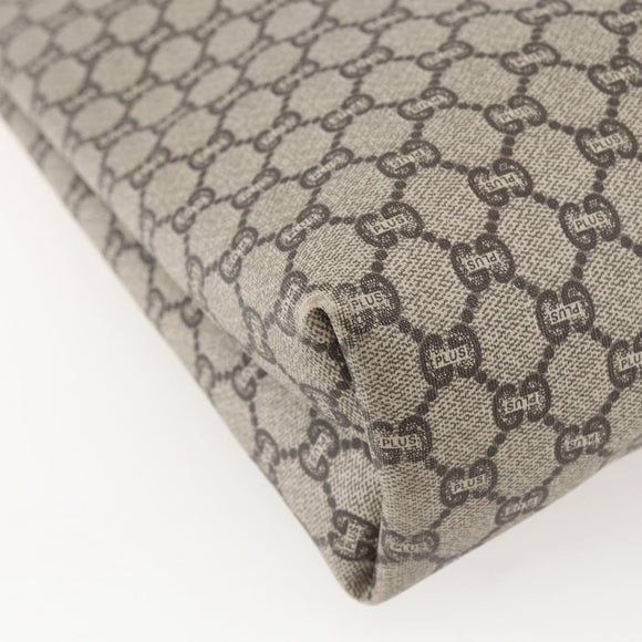 GUCCI GG Plus Supreme Web Sherry Line Tote Bag PVC Beige Gold Auth 160582