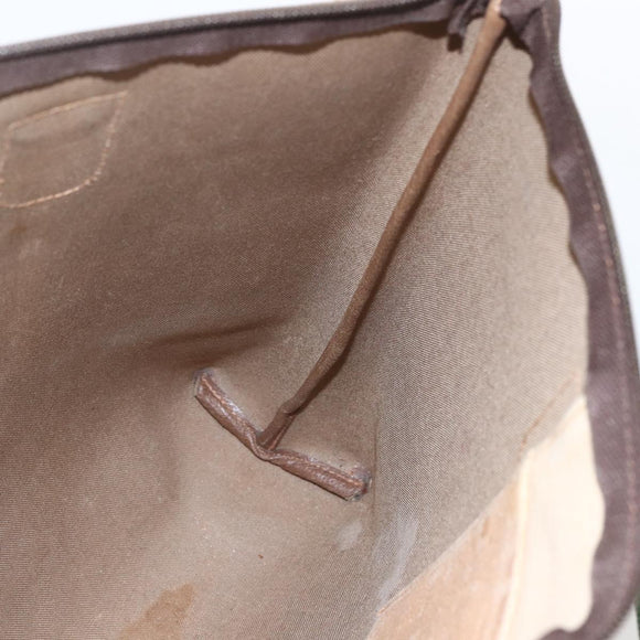 GUCCI GG Plus Supreme Web Sherry Line Tote Bag PVC Beige Gold Auth 160582