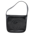 GUCCI Hand Bag Enamel Black Silver 007 0249 Auth 160583-2
