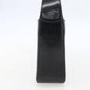 GUCCI Hand Bag Enamel Black Silver 007 0249 Auth 160583-4