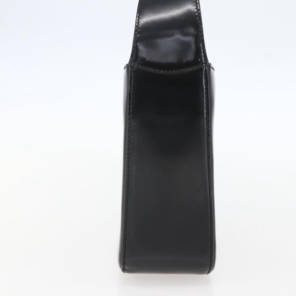 GUCCI Hand Bag Enamel Black Silver 007 0249 Auth 160583