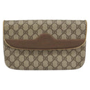 GUCCI GG Supreme Clutch Bag PVC Beige Gold 004 106 0024 Auth 160587-13