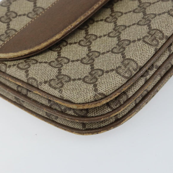 GUCCI GG Supreme Clutch Bag PVC Beige Gold 004 106 0024 Auth 160587