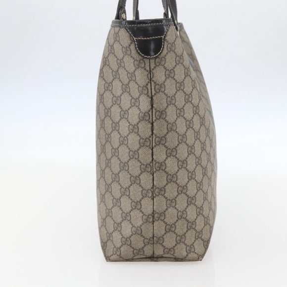 GUCCI GG Supreme Tote Bag PVC Beige Gold 189896 Auth 160589