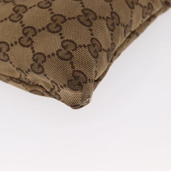 GUCCI GG Canvas Waist bag Beige Silver 28566 Auth 160590