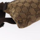 GUCCI GG Canvas Waist bag Beige Silver 28566 Auth 160590-12