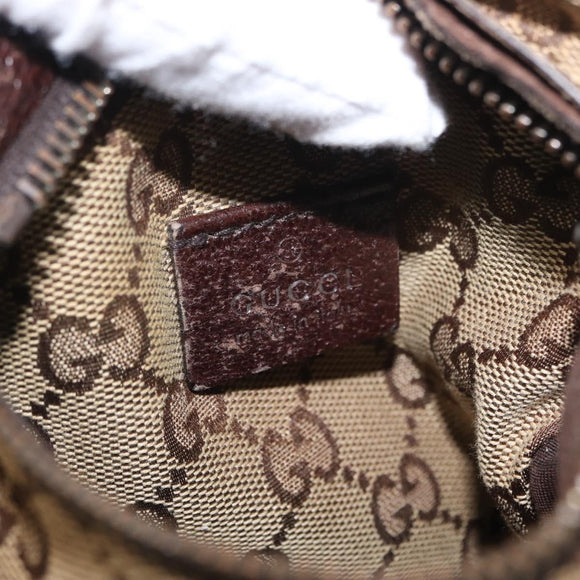 GUCCI GG Canvas Waist bag Beige Silver 28566 Auth 160590