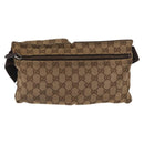 GUCCI GG Canvas Waist bag Beige Silver 28566 Auth 160590-3