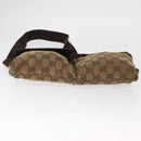 GUCCI GG Canvas Waist bag Beige Silver 28566 Auth 160590-9
