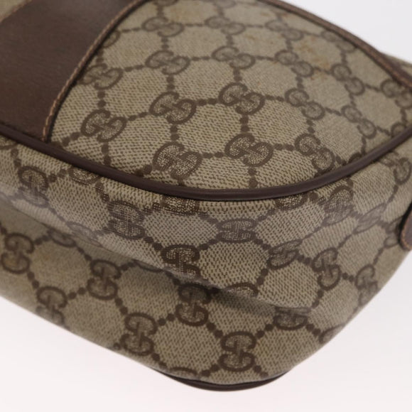 GUCCI GG Supreme Web Sherry Line Bag PVC Beige Gold 001 904 2032 Auth 160592