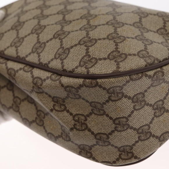GUCCI GG Supreme Web Sherry Line Bag PVC Beige Gold 001 904 2032 Auth 160592