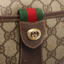 GUCCI GG Supreme Web Sherry Line Bag PVC Beige Gold 001 904 2032 Auth 160592-15