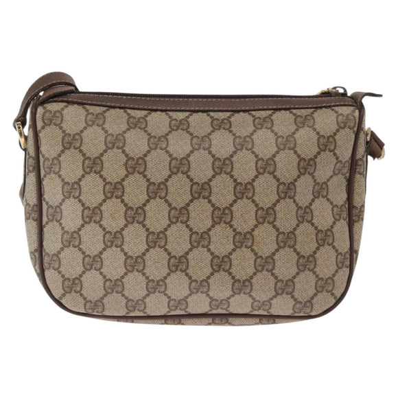 GUCCI GG Supreme Web Sherry Line Bag PVC Beige Gold 001 904 2032 Auth 160592
