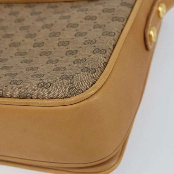 GUCCI Micro GG Supreme Shoulder Bag PVC Beige Gold Auth 160593