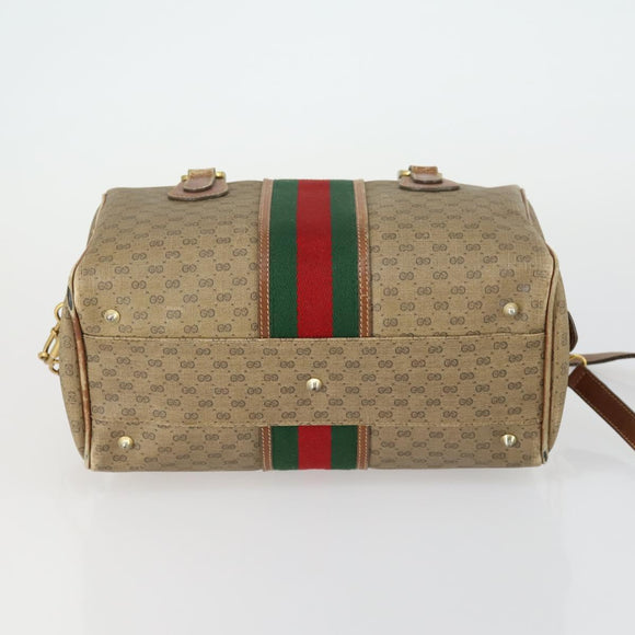 GUCCI Micro GG Supreme Web Sherry Line Tasche PVC Beige 002 58 4422 Auth 160595