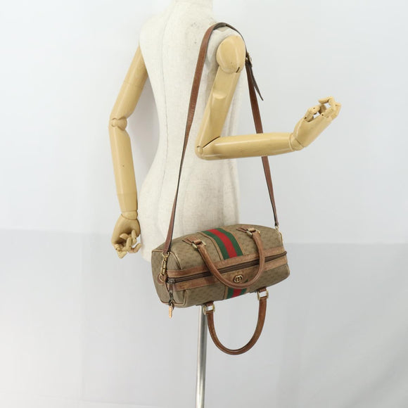 GUCCI Micro GG Supreme Web Sherry Line Tasche PVC Beige 002 58 4422 Auth 160595