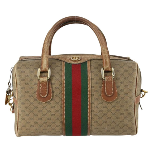 GUCCI Micro GG Supreme Web Sherry Line Tasche PVC Beige 002 58 4422 Auth 160595