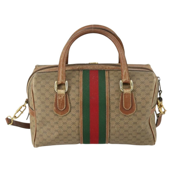 GUCCI Micro GG Supreme Web Sherry Line Tasche PVC Beige 002 58 4422 Auth 160595