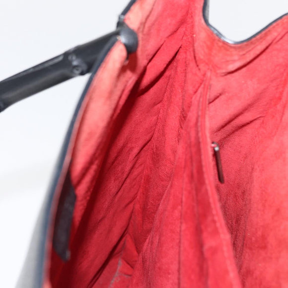 GUCCI Bamboo Tote Bag Leather Black 002 1059 Auth 160597