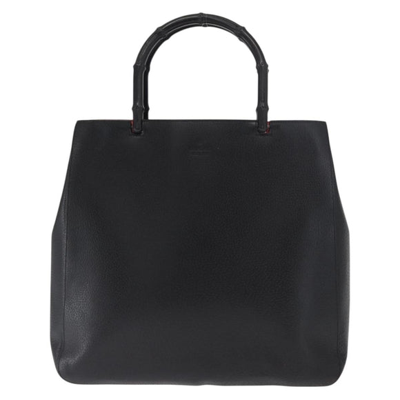 GUCCI Bamboo Tote Bag Leder Schwarz 002 1059 Auth 160597