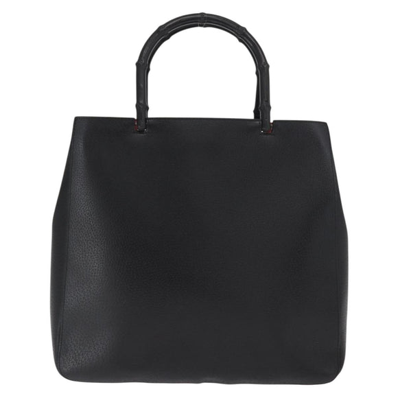 GUCCI Bamboo Tote Bag Leder Schwarz 002 1059 Auth 160597