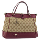 GUCCI GG Canvas Hand Bag Beige Gold 269894 Auth 160600-1