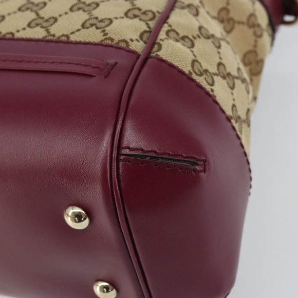 GUCCI GG Canvas Hand Bag Beige Gold 269894 Auth 160600